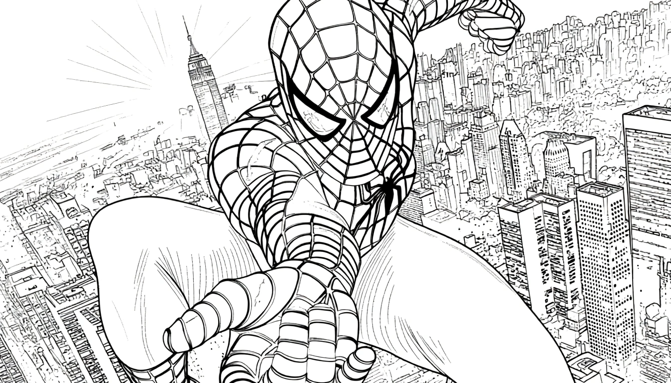 spiderman color page - coloring pages for adults
