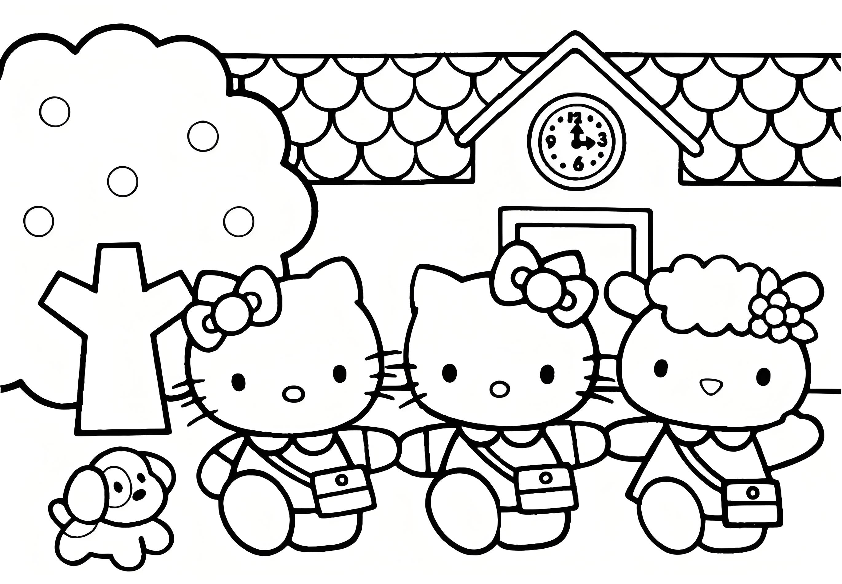 free hello kitty coloring pages - coloring page