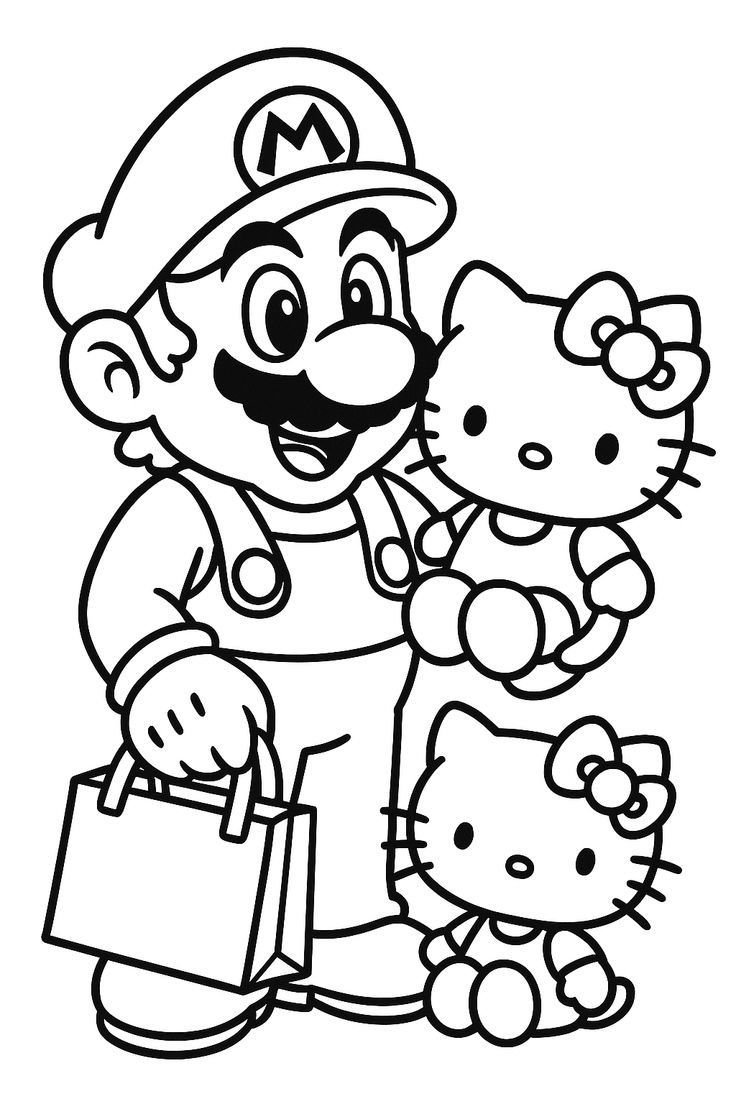 mario characters coloring pages - coloring book